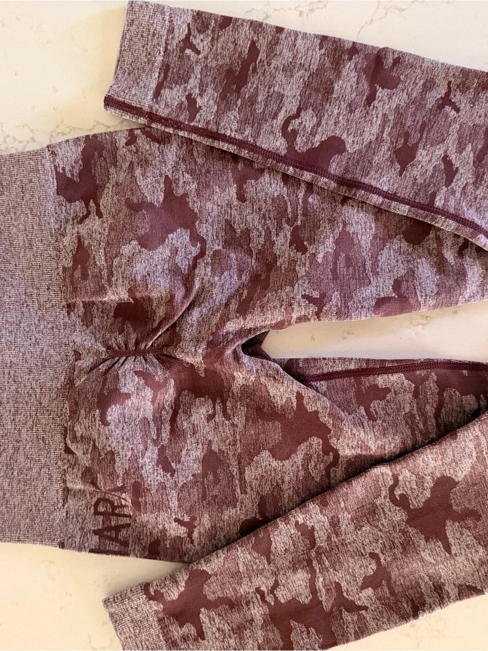 Gymshark women’s  Leggings Trio in Orange, Pink & Gray/burgandy Camo-Small - Picture 10 of 14